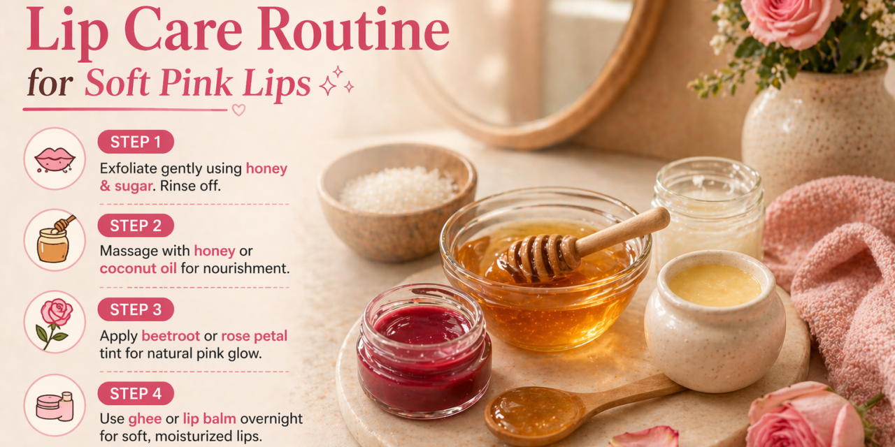 Natural Lip Care Routine for Soft Pink Lips